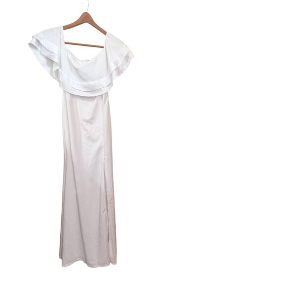 Fashion Novaoff White , Off Shoulder, Mermaid Dress, long size M